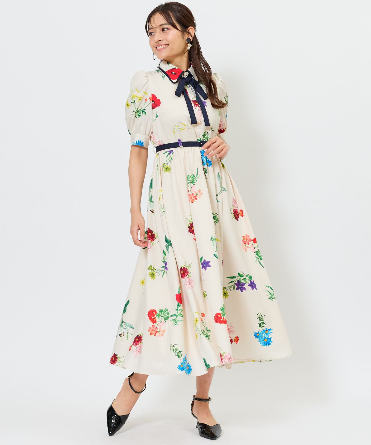 アンドクチュール「ボタニカルフラワーワンピース」|ワンピース|