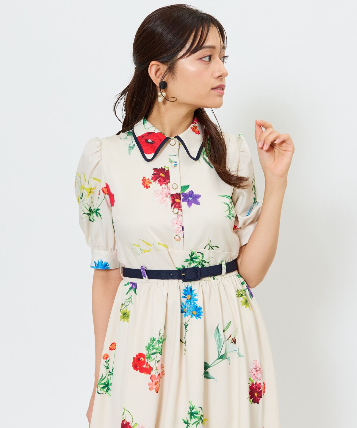 アンドクチュール「ボタニカルフラワーワンピース」|ワンピース|