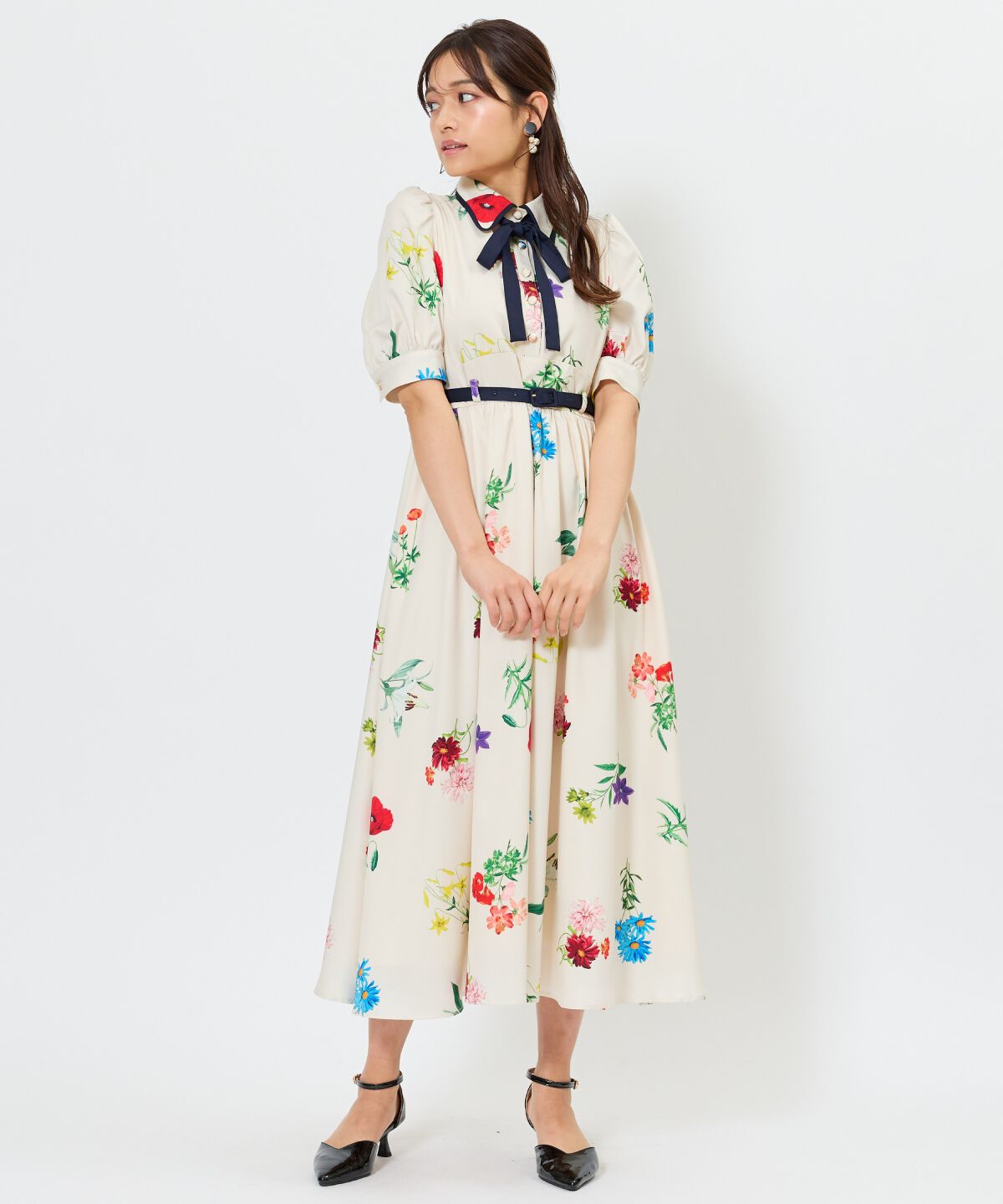 アンドクチュール「ボタニカルフラワーワンピース」|ワンピース|