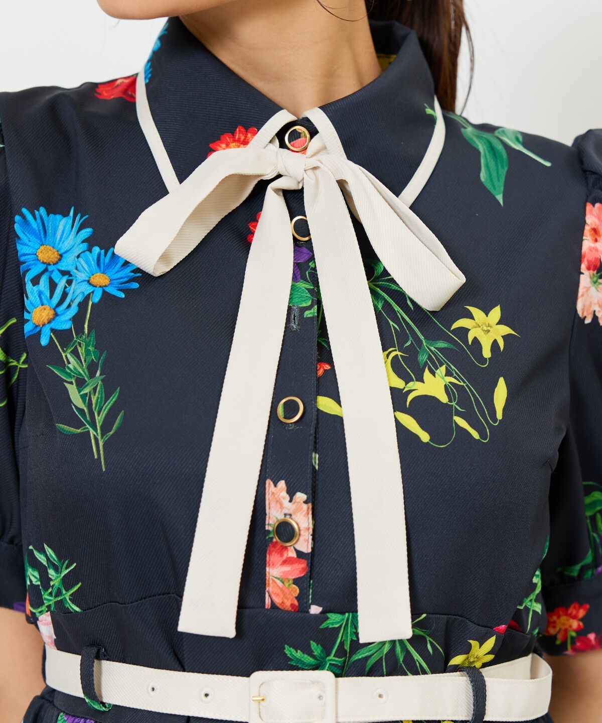 アンドクチュール「ボタニカルフラワーワンピース」|ワンピース|