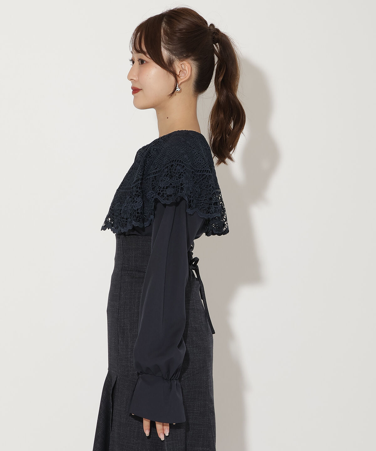 アンドクチュール「レースカラーブラウス」|シャツ・ブラウス|