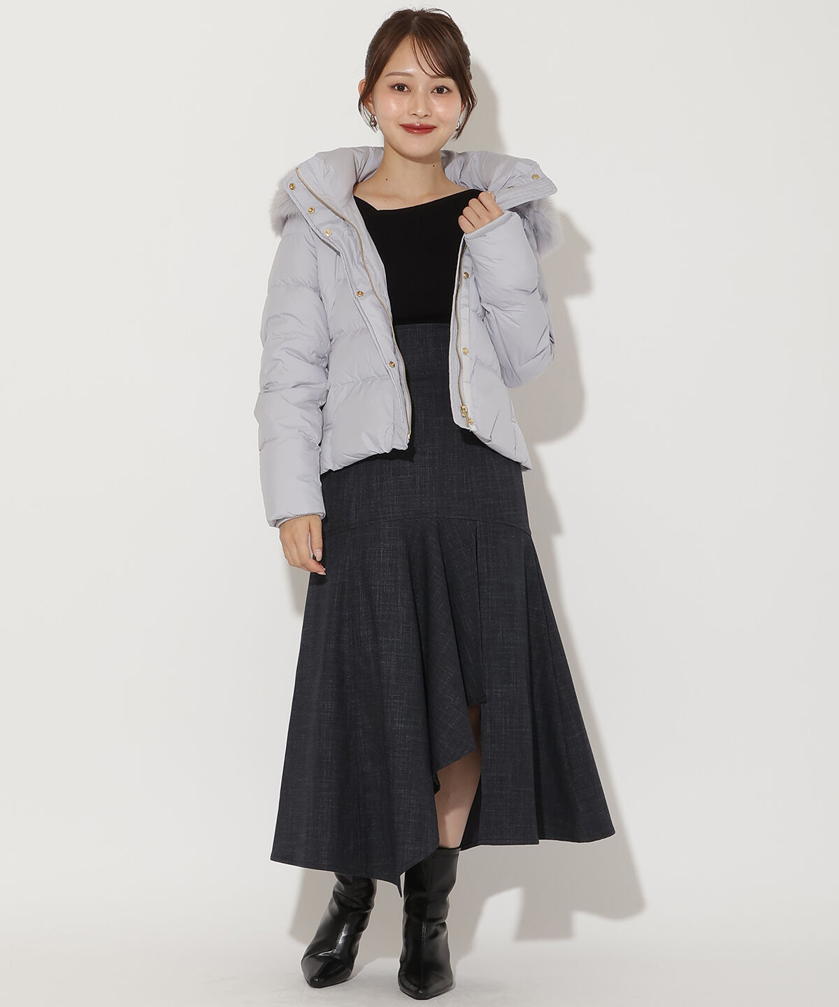 アンドクチュール「FOXファー付きショートダウン」|ダウン|