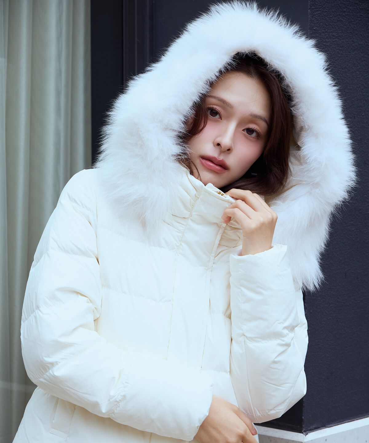 アンドクチュール「FOXファー付きショートダウン」|ダウン|