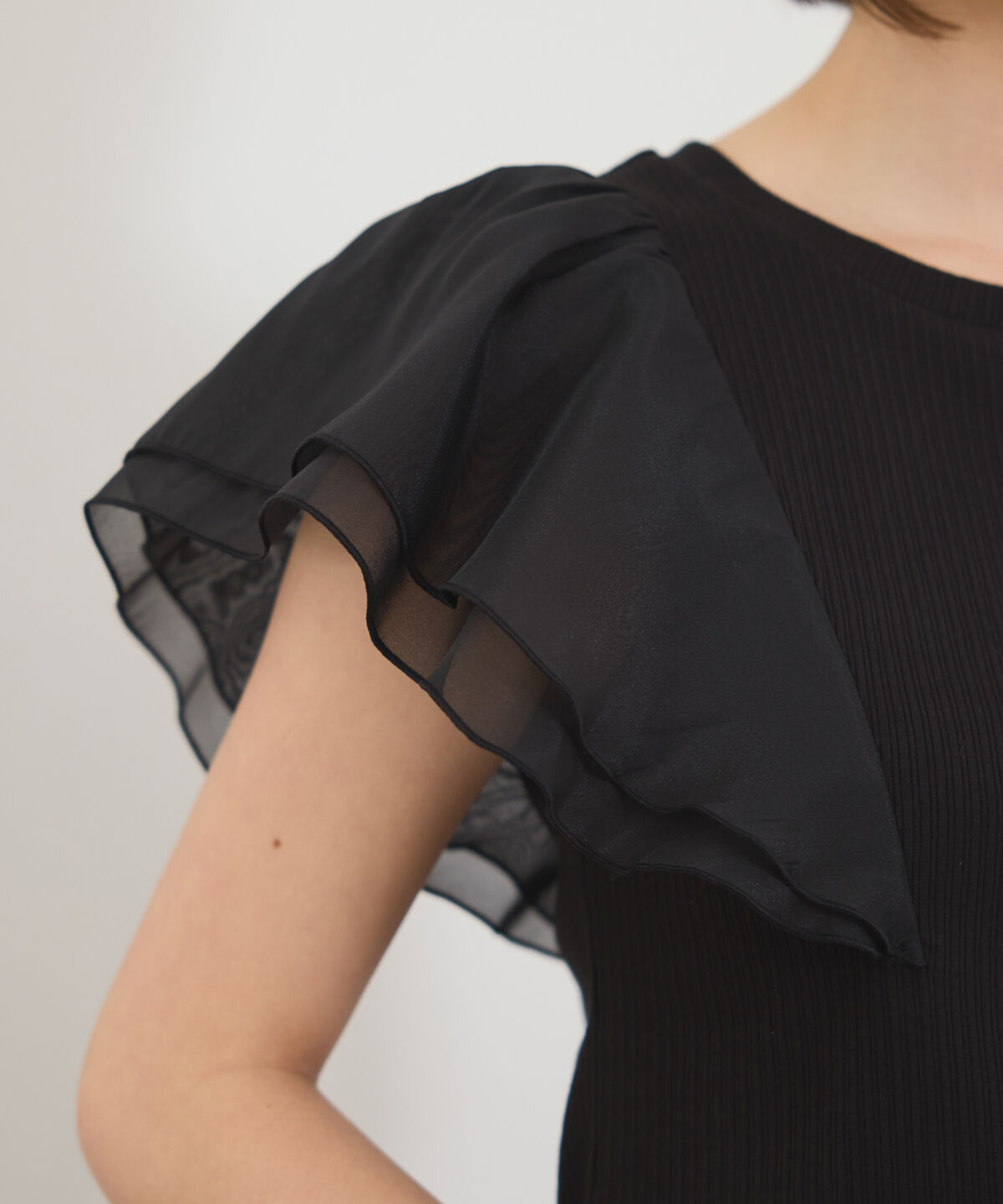 REDYAZEL「シアーフレアスリーブリブカットソー」|Tシャツ・カットソー|