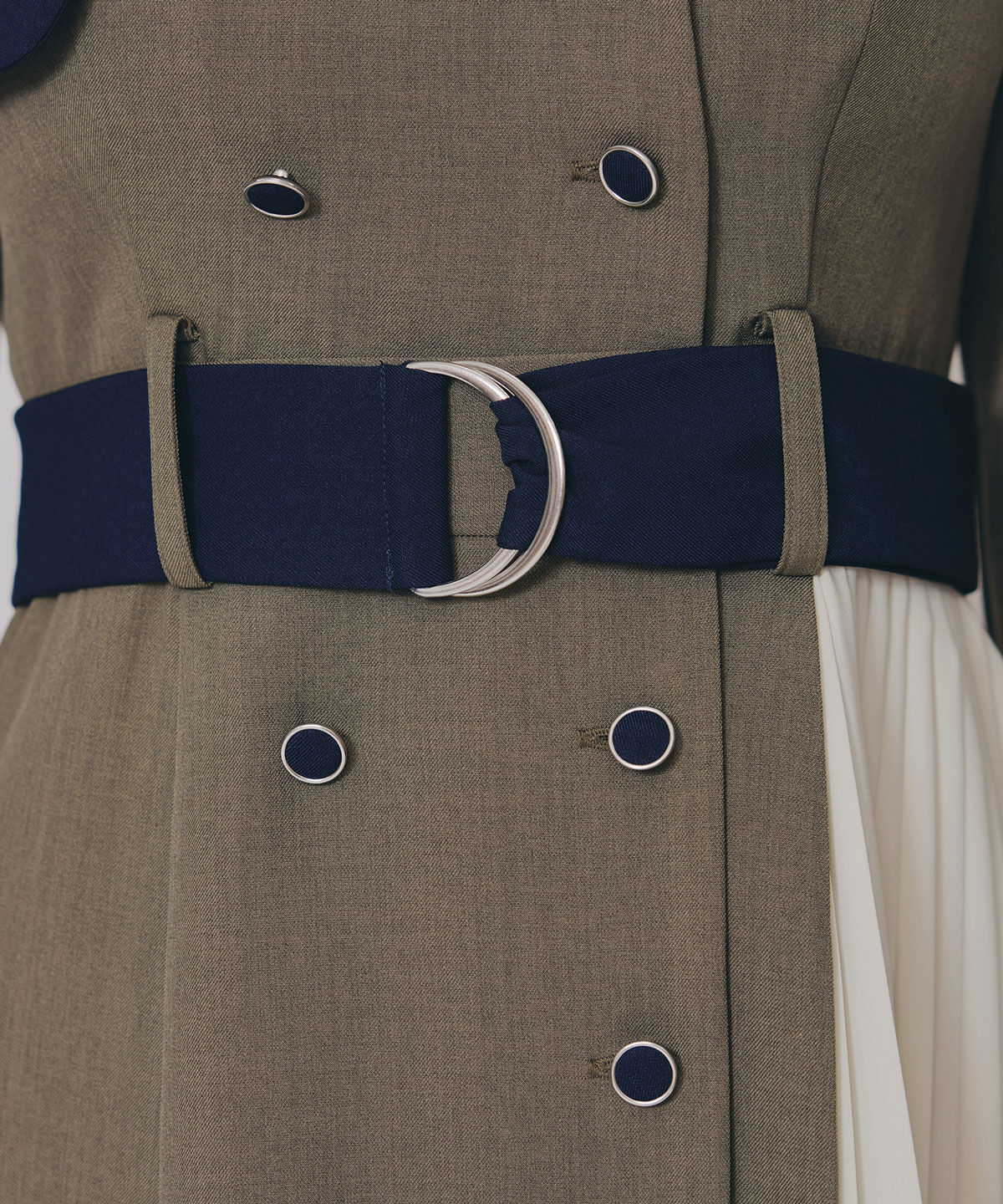 REDYAZEL「バイカラープリーツトレンチワンピース」|ワンピース|