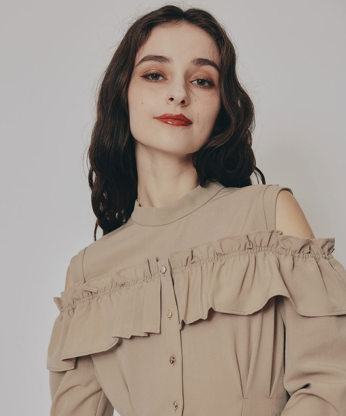 REDYAZEL「オープンショルダーフリルワンピース」|ワンピース|