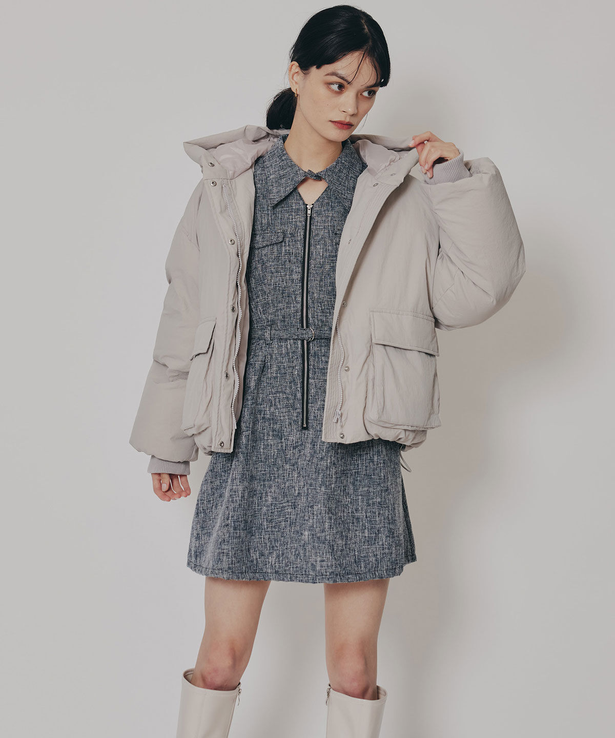 REDYAZEL「フラップポケットファイバーダウンジャケット」|ダウン|