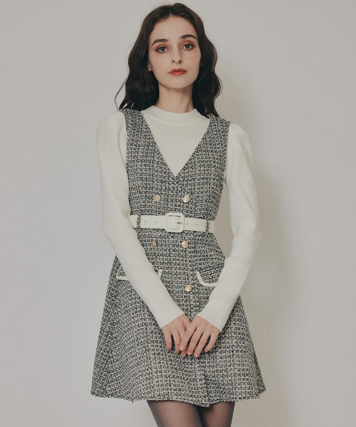 REDYAZEL「パワショルボトルネックニットトップス」|ニット・セーター|