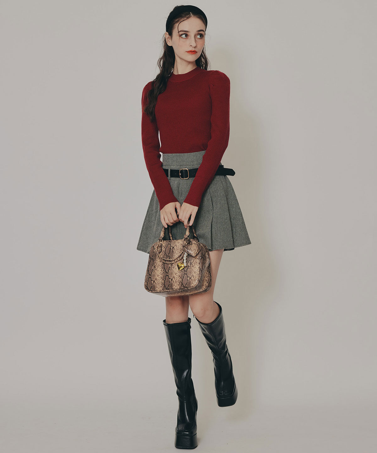 REDYAZEL「パワショルボトルネックニットトップス」|ニット・セーター|