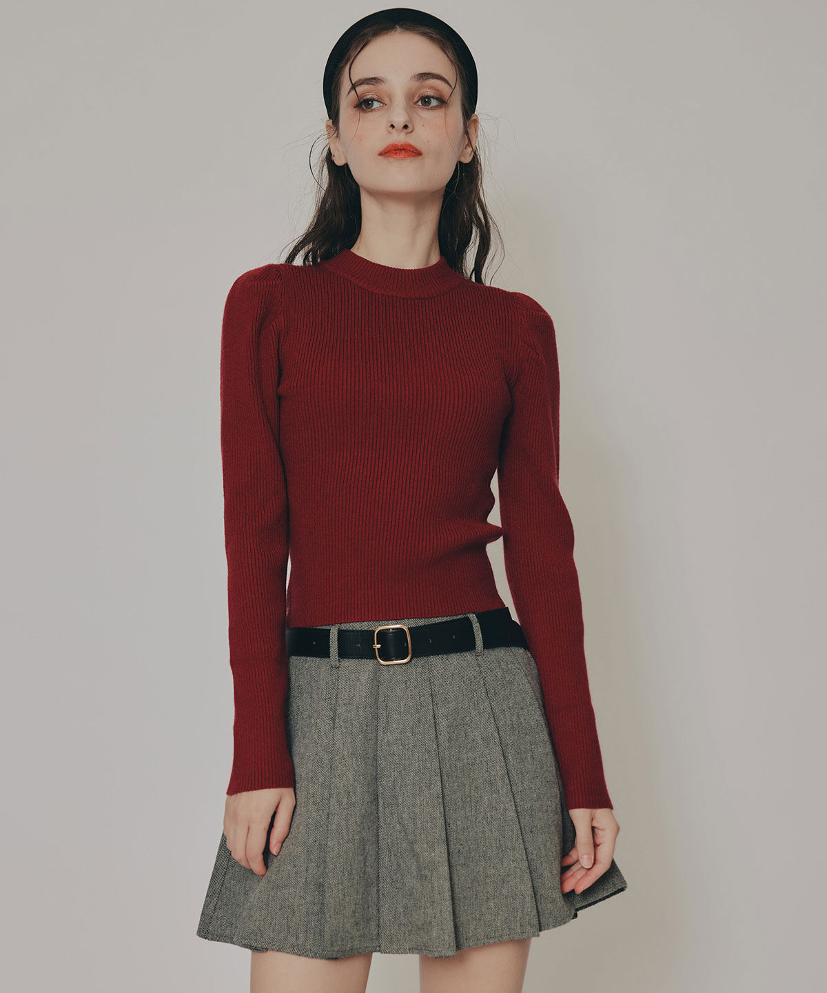 REDYAZEL「パワショルボトルネックニットトップス」|ニット・セーター|