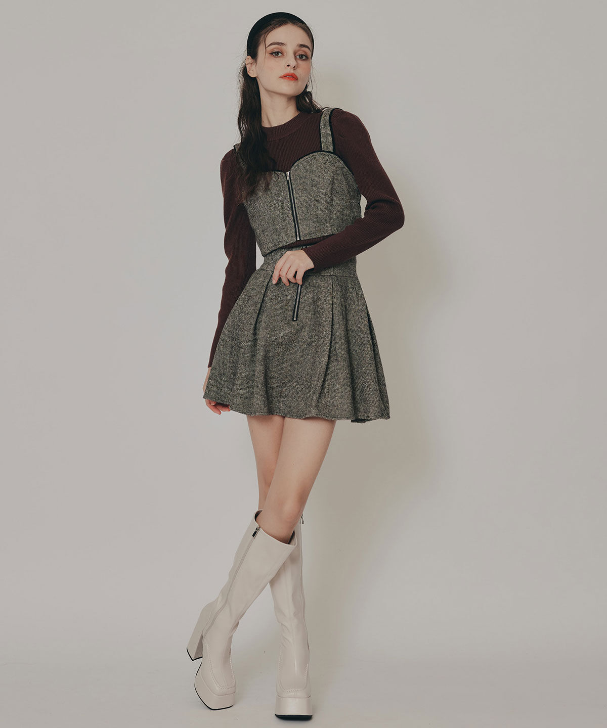 REDYAZEL「パワショルボトルネックニットトップス」|ニット・セーター|