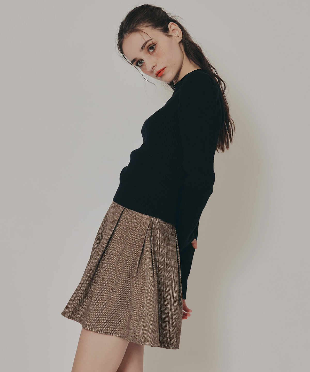 REDYAZEL「パワショルボトルネックニットトップス」|ニット・セーター|