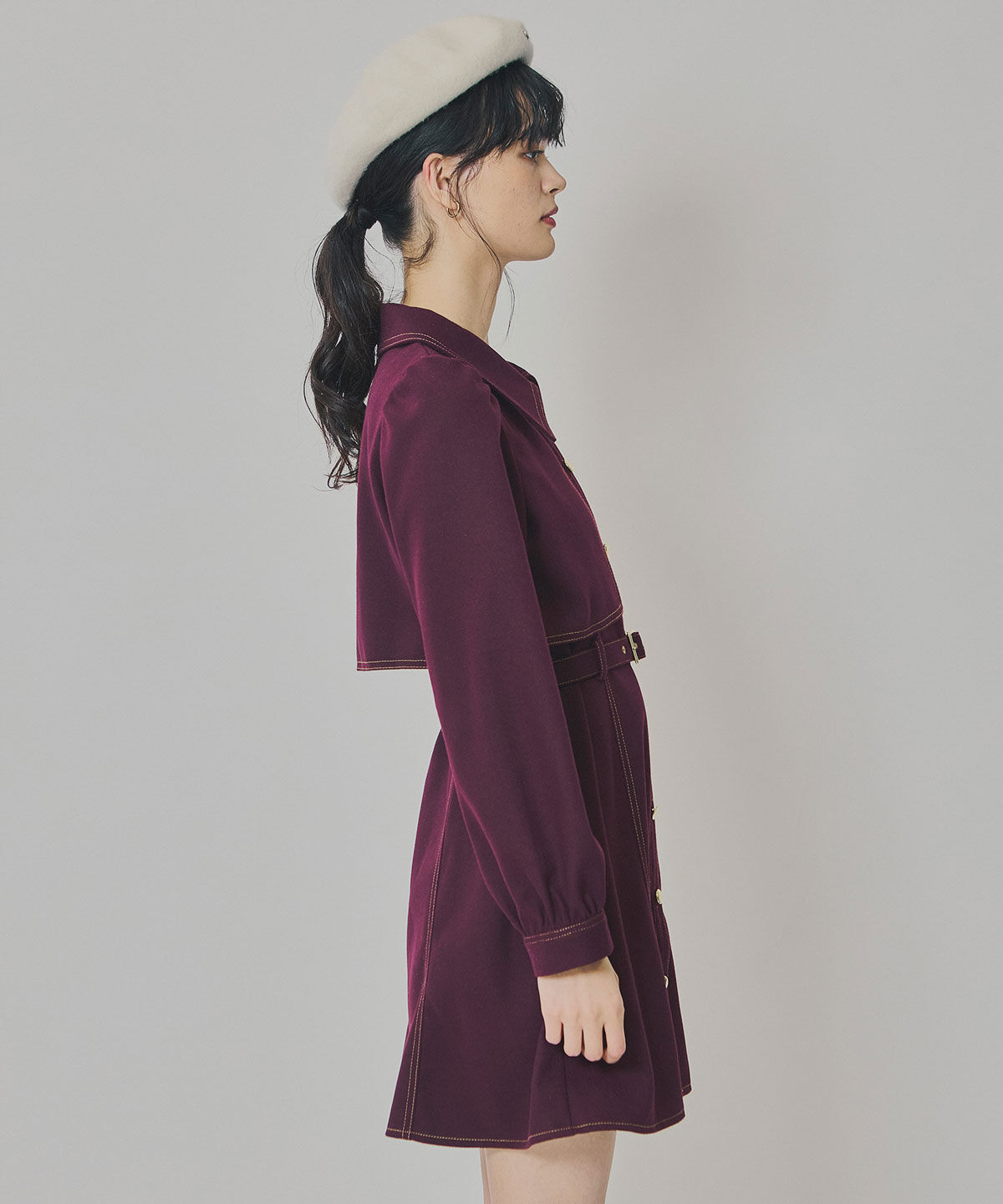 REDYAZEL「バイカラーステッチラインミニワンピース」|ワンピース|