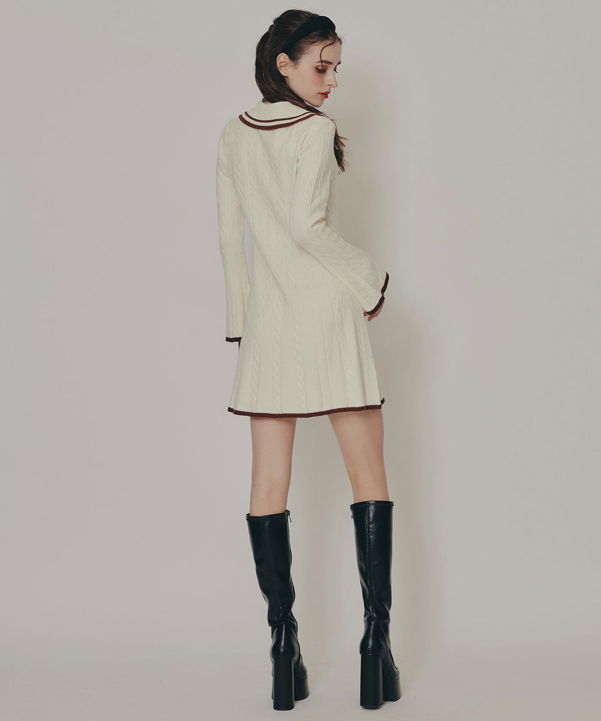 REDYAZEL「ラインケーブルミニニットワンピース」|ワンピース|