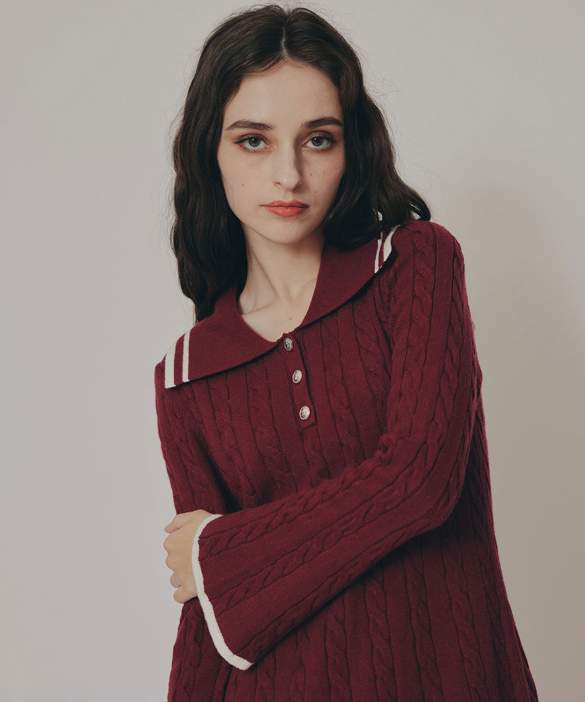 REDYAZEL「ラインケーブルミニニットワンピース」|ワンピース|