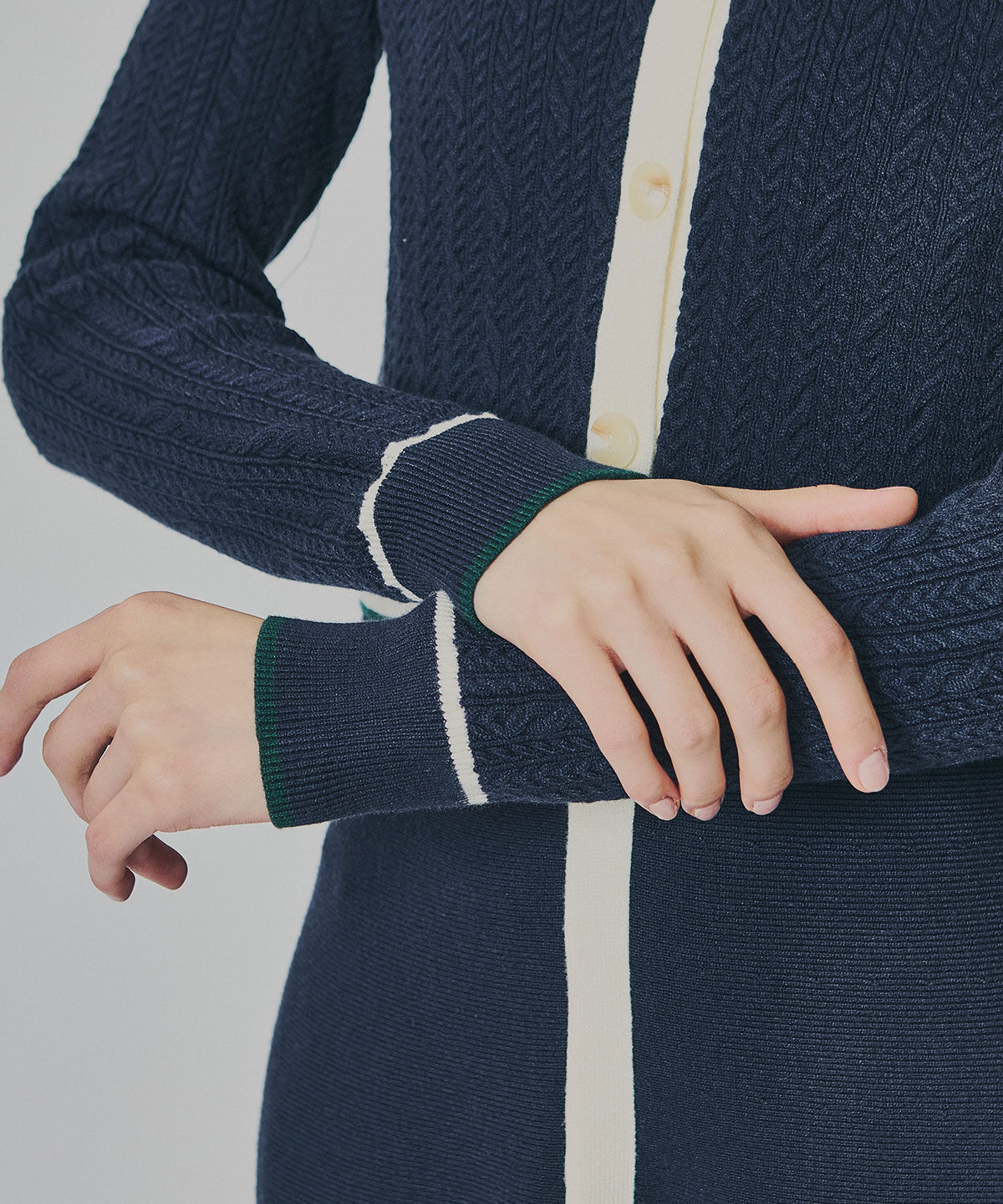 REDYAZEL「マルチケーブルバイカラーニットワンピース」|ワンピース|