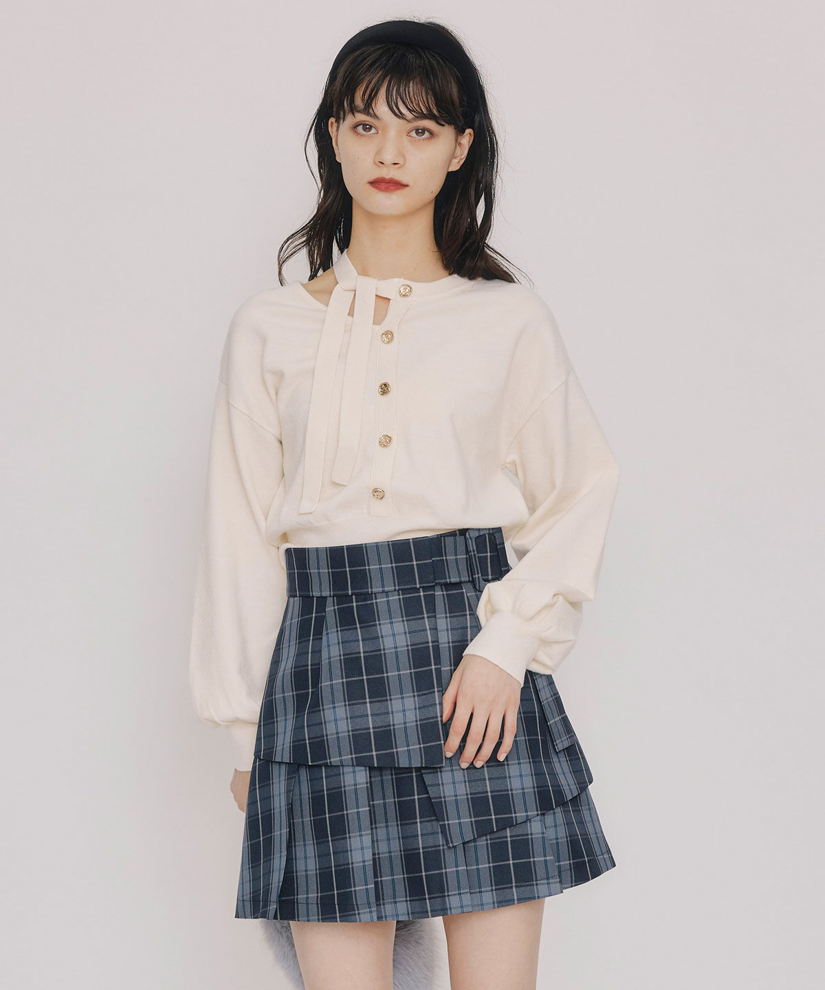 REDYAZEL「アシメカットデザインニットプルオーバー」|ニット・セーター|