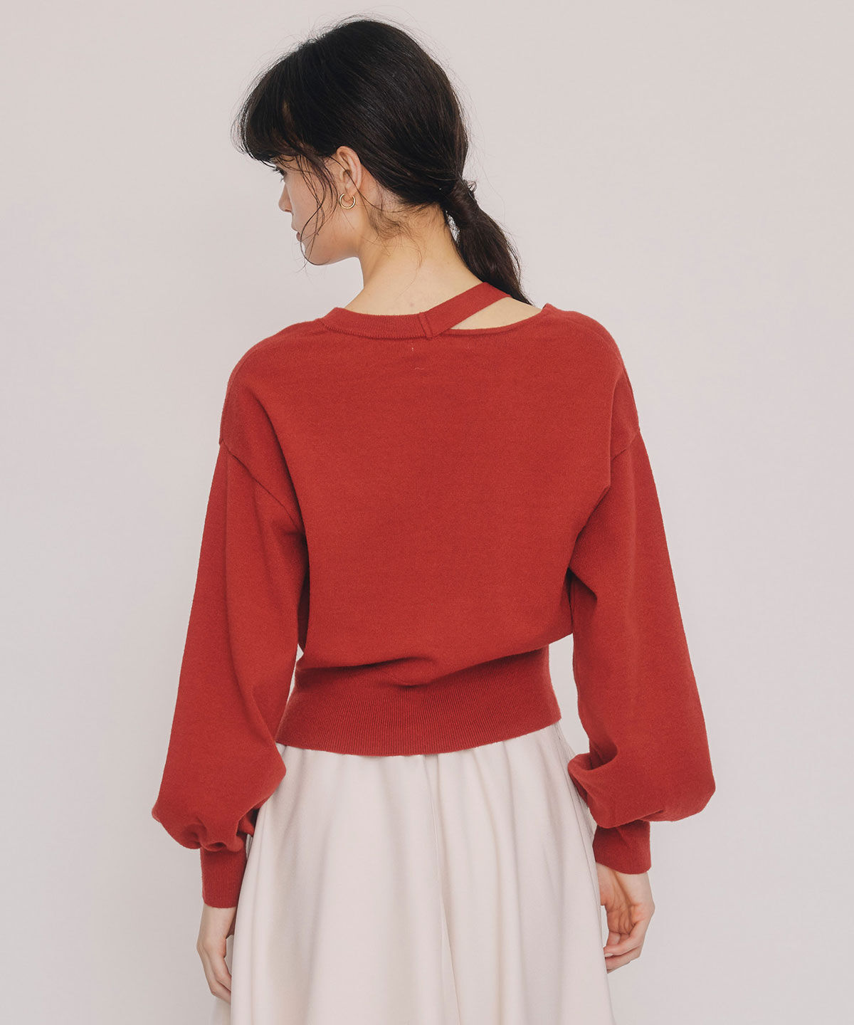 REDYAZEL「アシメカットデザインニットプルオーバー」|ニット・セーター|