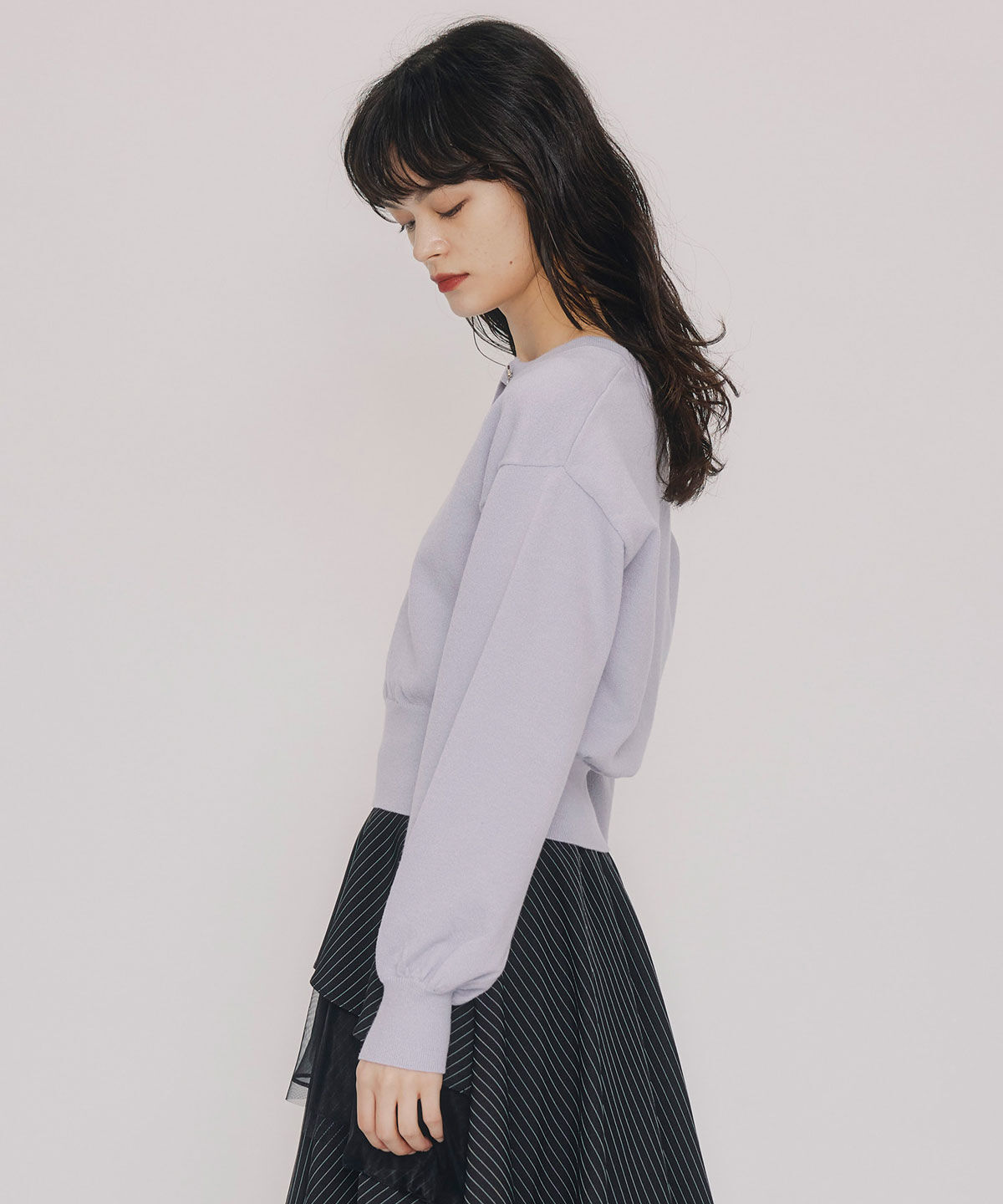 REDYAZEL「アシメカットデザインニットプルオーバー」|ニット・セーター|