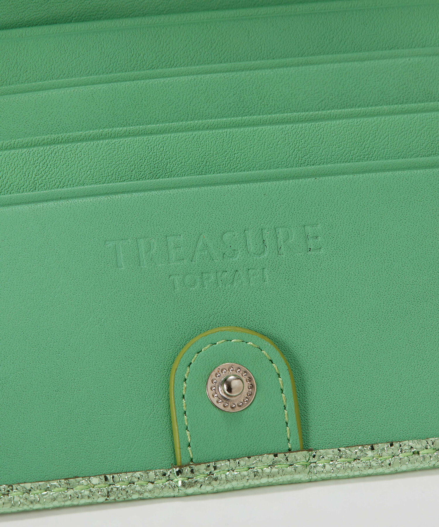 TOPKAPI BREATH「【TREASURE TOPKAPI】ウォッシュド レザー メタリック 二つ折り財布」|財布|