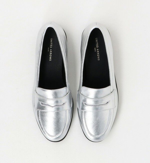 UNITED ARROWS「レイン レザー ローファー」|レインシューズ|SILVER