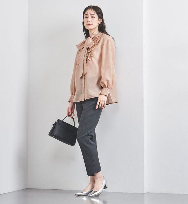 UNITED ARROWS「オーガンジー フリル＆ボウタイ ブラウス」|シャツ・ブラウス|