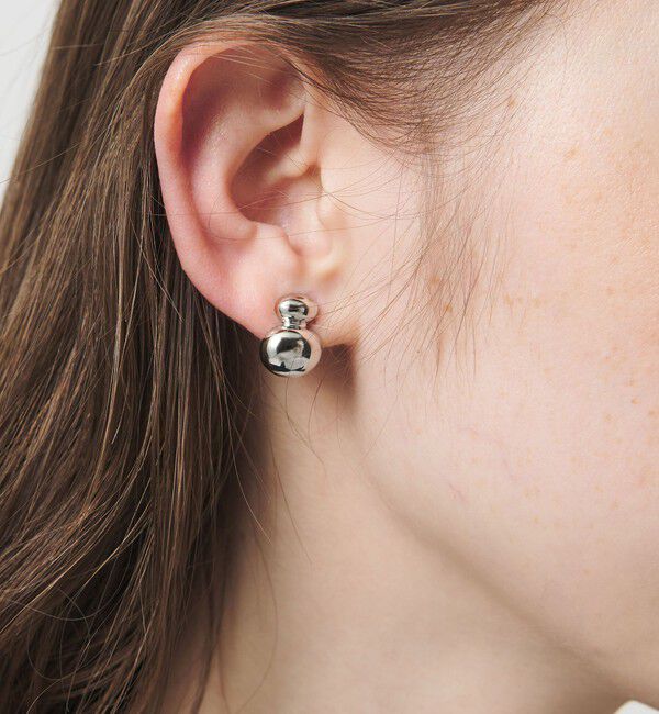 UNITED ARROWS「2オーバル ドーム イヤリング」|イヤリング|SILVER