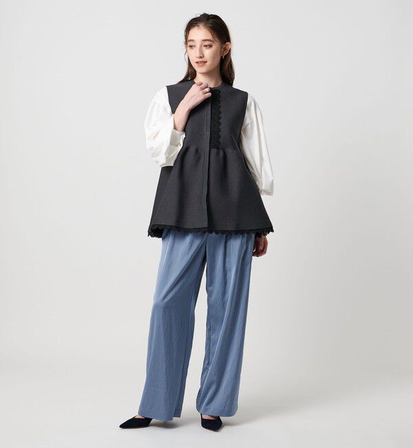 UNITED ARROWS「レース ペプラム ニットベスト ‐ウォッシャブル‐」|ベスト・ジレ|