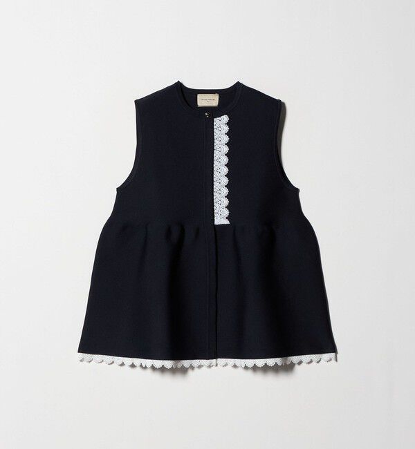 UNITED ARROWS「レース ペプラム ニットベスト ‐ウォッシャブル‐」|ベスト・ジレ|