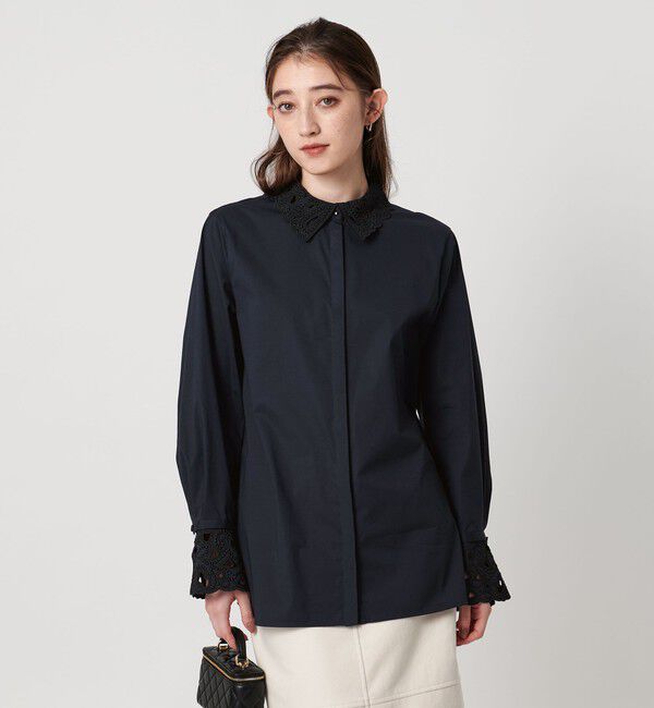 UNITED ARROWS「エンブロイダリー カラー シャツ ‐ウォッシャブル‐」|シャツ・ブラウス|