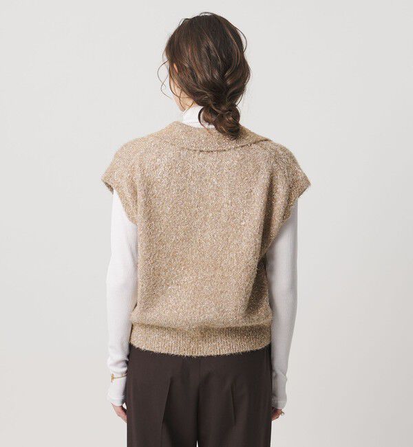 UNITED ARROWS「グリッター スキッパーポロ ベスト」|ニット・セーター|