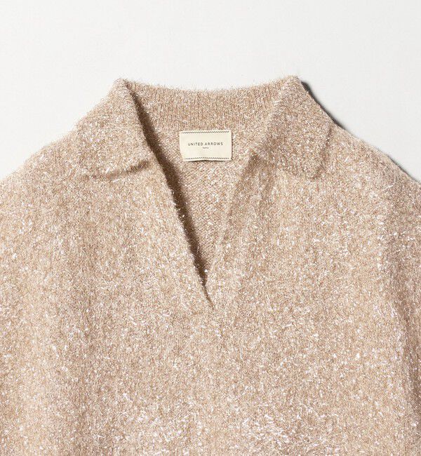 UNITED ARROWS「グリッター スキッパーポロ ベスト」|ニット・セーター|
