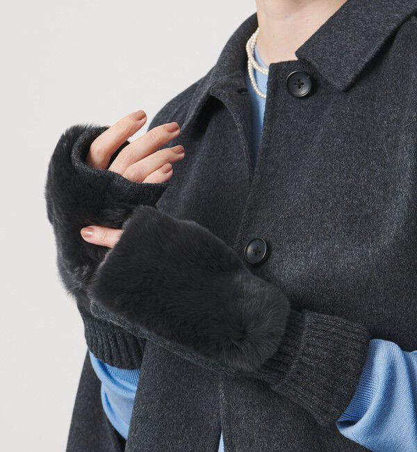 UNITED ARROWS「レッキスラビットファー フィンガーレスグローブ」|手袋|