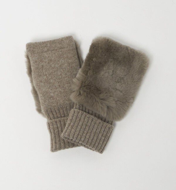 UNITED ARROWS「レッキスラビットファー フィンガーレスグローブ」|手袋|