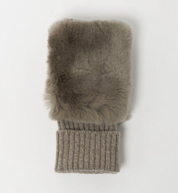 UNITED ARROWS「レッキスラビットファー フィンガーレスグローブ」|手袋|