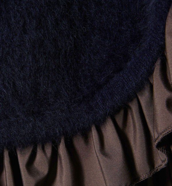 UNITED ARROWS「フォックスカシミヤ フリルコンビ カーディガン」|カーディガン|