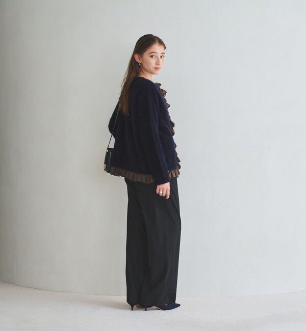 UNITED ARROWS「フォックスカシミヤ フリルコンビ カーディガン」|カーディガン|