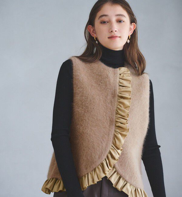 UNITED ARROWS「フォックスカシミヤ フリルコンビ ベスト」|ベスト・ジレ|MOCA