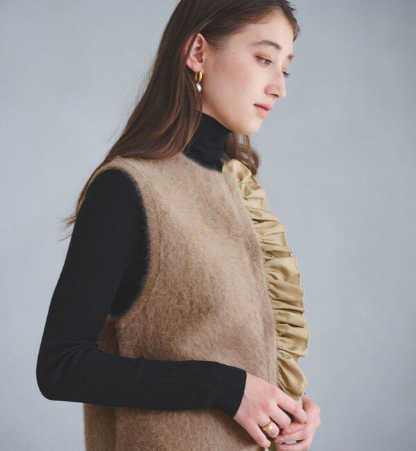 UNITED ARROWS「フォックスカシミヤ フリルコンビ ベスト」|ベスト・ジレ|