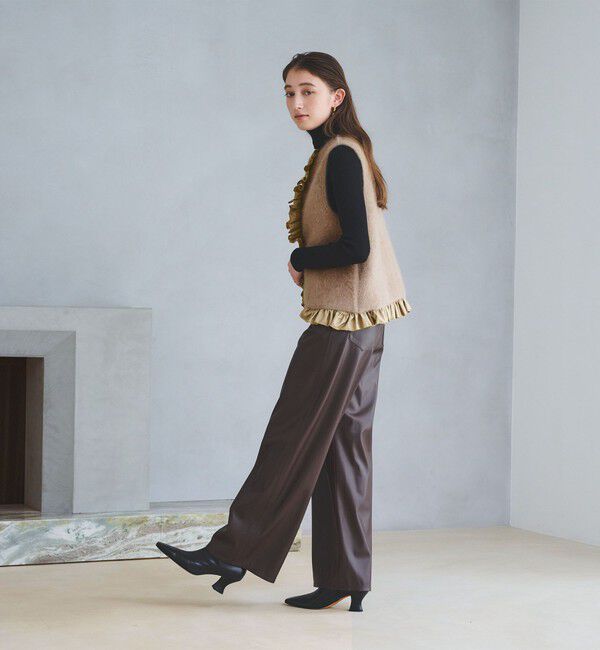 UNITED ARROWS「フォックスカシミヤ フリルコンビ ベスト」|ベスト・ジレ|