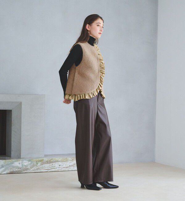 UNITED ARROWS「フォックスカシミヤ フリルコンビ ベスト」|ベスト・ジレ|