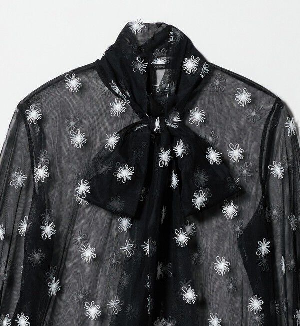 UNITED ARROWS「チュールフラワー ボウタイブラウス ‐ウォッシャブル‐」|シャツ・ブラウス|