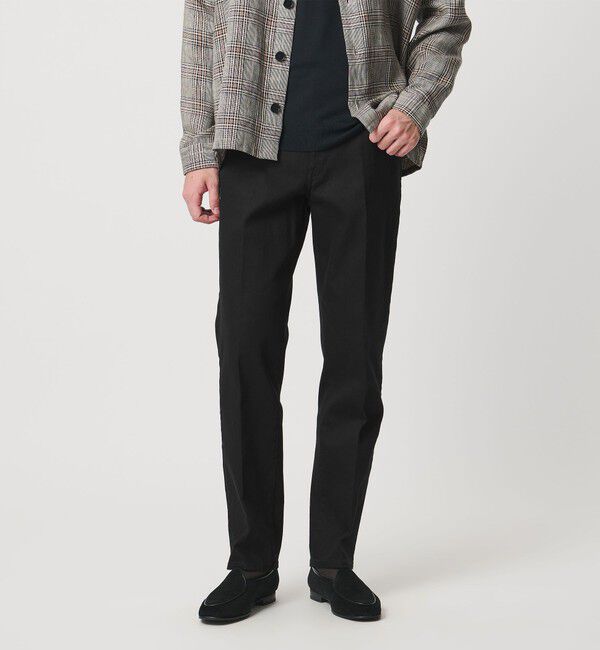 UNITED ARROWS「ドリル 5ポケット  ベーシック テーパード ノープリーツ パンツ」|チノ|BLACK
