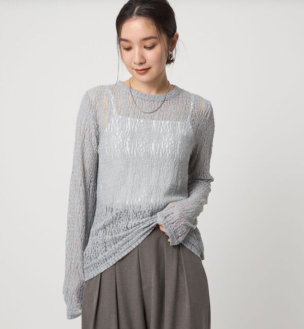 UNITED ARROWS green label relaxing「【WEB限定】＜at ease＞レース プルオーバー カットソー」|Tシャツ・カットソー|