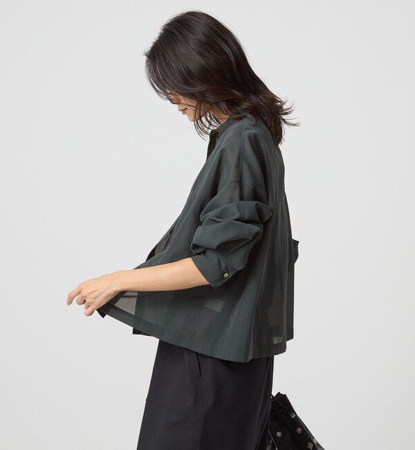 UNITED ARROWS green label relaxing「ソモウライク シアー バンドカラー シャツ」|シャツ・ブラウス|