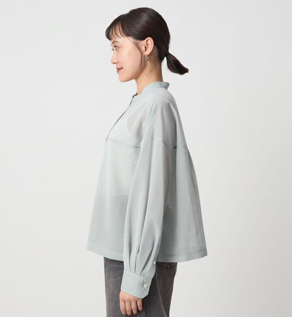 UNITED ARROWS green label relaxing「ソモウライク シアー バンドカラー シャツ」|シャツ・ブラウス|