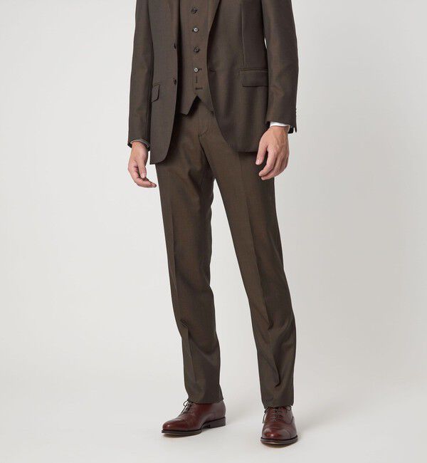 UNITED ARROWS green label relaxing「REDA サージ スリム ノープリーツ スーツパンツ」|スラックス|DK.BROWN