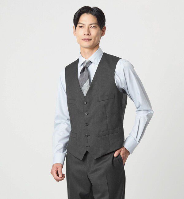 UNITED ARROWS green label relaxing「REDA サージ スリム 5B スーツベスト」|ベスト・ジレ|DK.GRAY