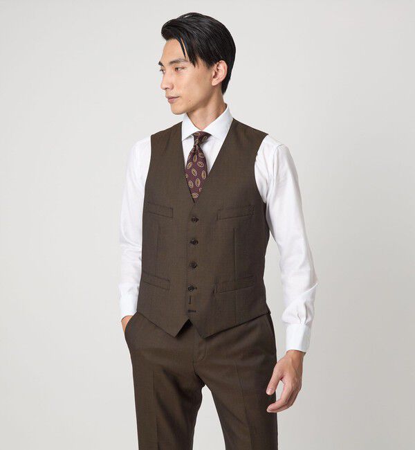 UNITED ARROWS green label relaxing「REDA サージ スリム 5B スーツベスト」|ベスト・ジレ|DK.BROWN