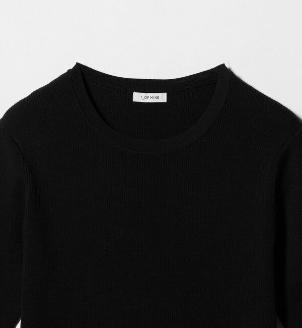 UNITED ARROWS green label relaxing「＜1_OF MINE＞リブ クルーネック 5分袖 ニット プルオーバー」|ニット・セーター|